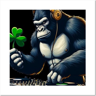 St Patricks Day Bigfoot Sasquatch DJ Saint Paddys Irish Posters and Art